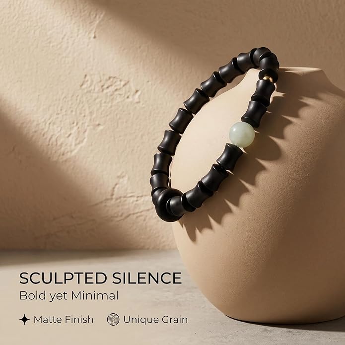 jamow Natural Wood Beaded Bracelet for Men and Women