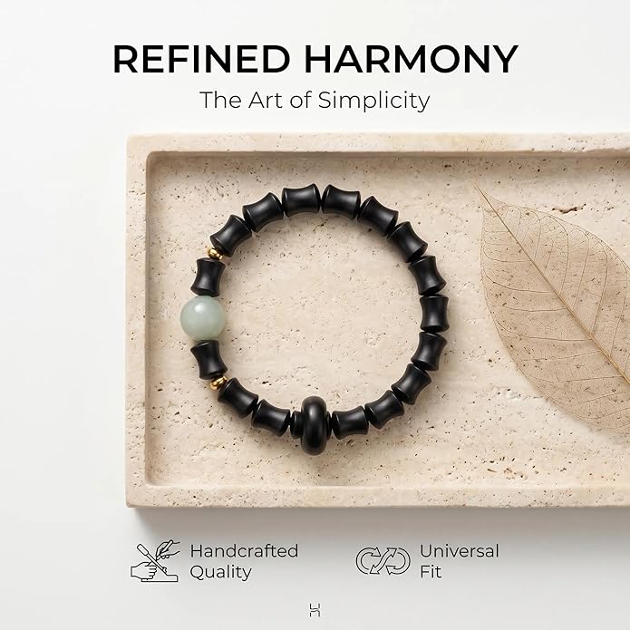 jamow Natural Wood Beaded Bracelet for Men and Women