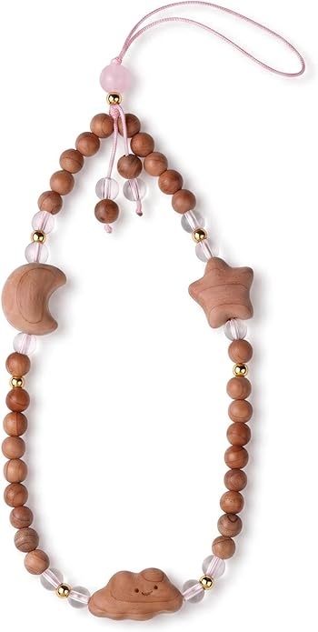 jamow Handcrafted Red Cedar Wood Charm Pendant for Women and Men, Celestial Cloud Bag Charm for Keys, Backpack, Car Mirror, Desk Decor, Meaningful Gift, Artisan Boho Style