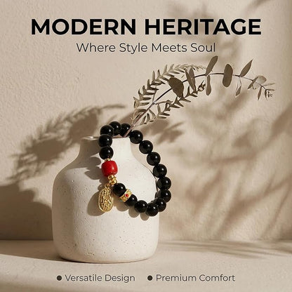 jamow Sandalwood Beaded Bracelet for Gift Seekers, Warm Brown Wrist Jewelry with Subtle Accent Bead Layout for Quiet Sitting, Simple Travel Outfit, Meditation, and Meaningful Gifting