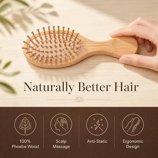 jamow Nanmu Wood Hair Comb – Lightweight Natural Wood with Soft Grain for Daily Grooming, Scalp Massage, Vanity Styling, Relaxation, and Thoughtful Gift