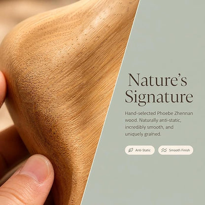 jamow Nanmu Wood Hair Comb – Lightweight Natural Wood with Soft Grain for Daily Grooming, Scalp Massage, Vanity Styling, Relaxation, and Thoughtful Gift
