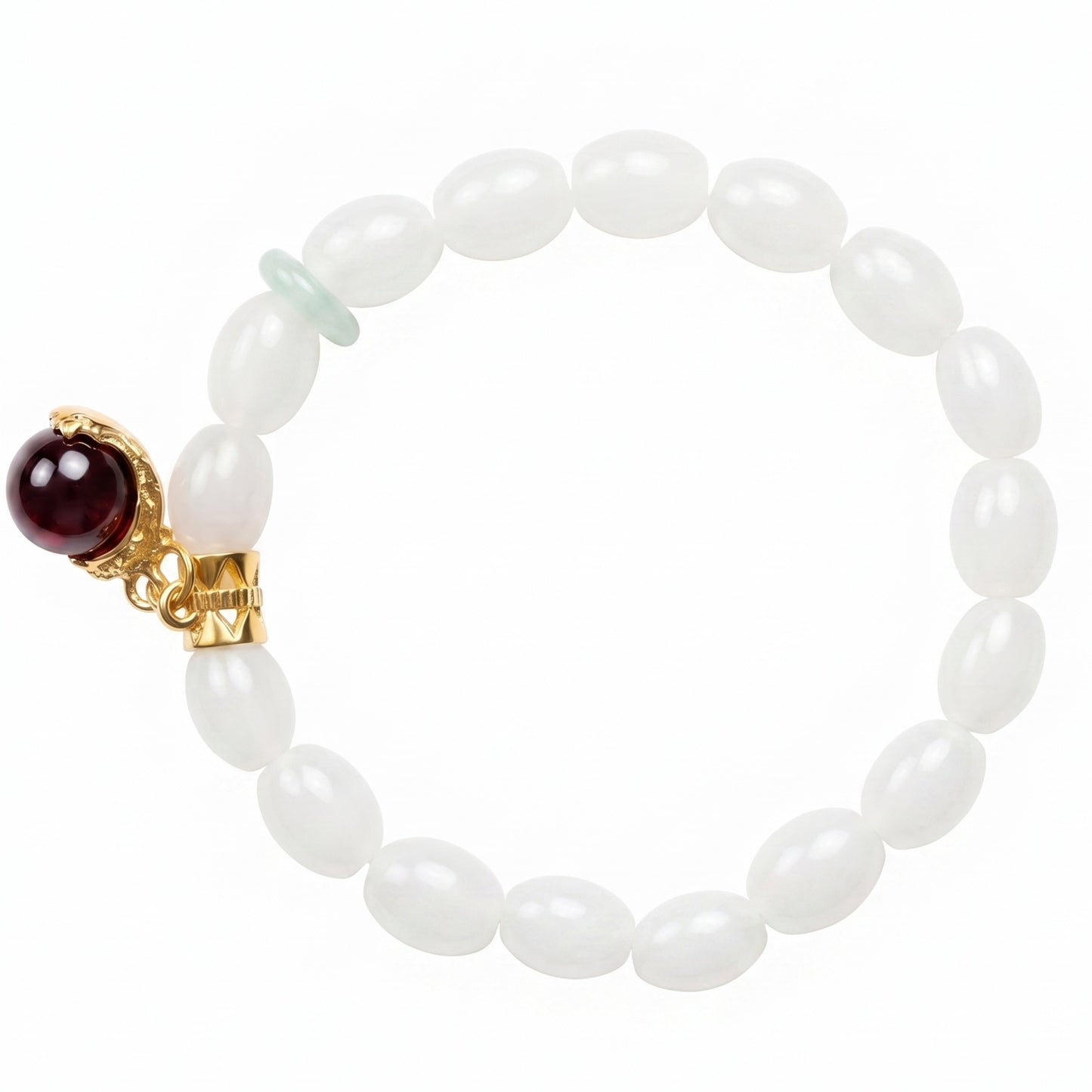 Quartz Jade Beaded Bracelet for Women, Natural Crystal Stone Wrist Jewelry with Polished Beads, Natural Polished Style for Daily Outfits, Meditation, Layering, and Gift Styling