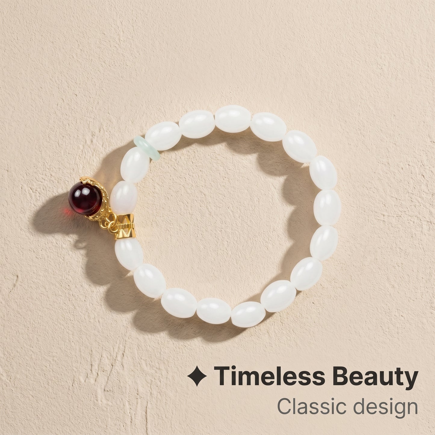 Quartz Jade Beaded Bracelet for Women, Natural Crystal Stone Wrist Jewelry with Polished Beads, Natural Polished Style for Daily Outfits, Meditation, Layering, and Gift Styling