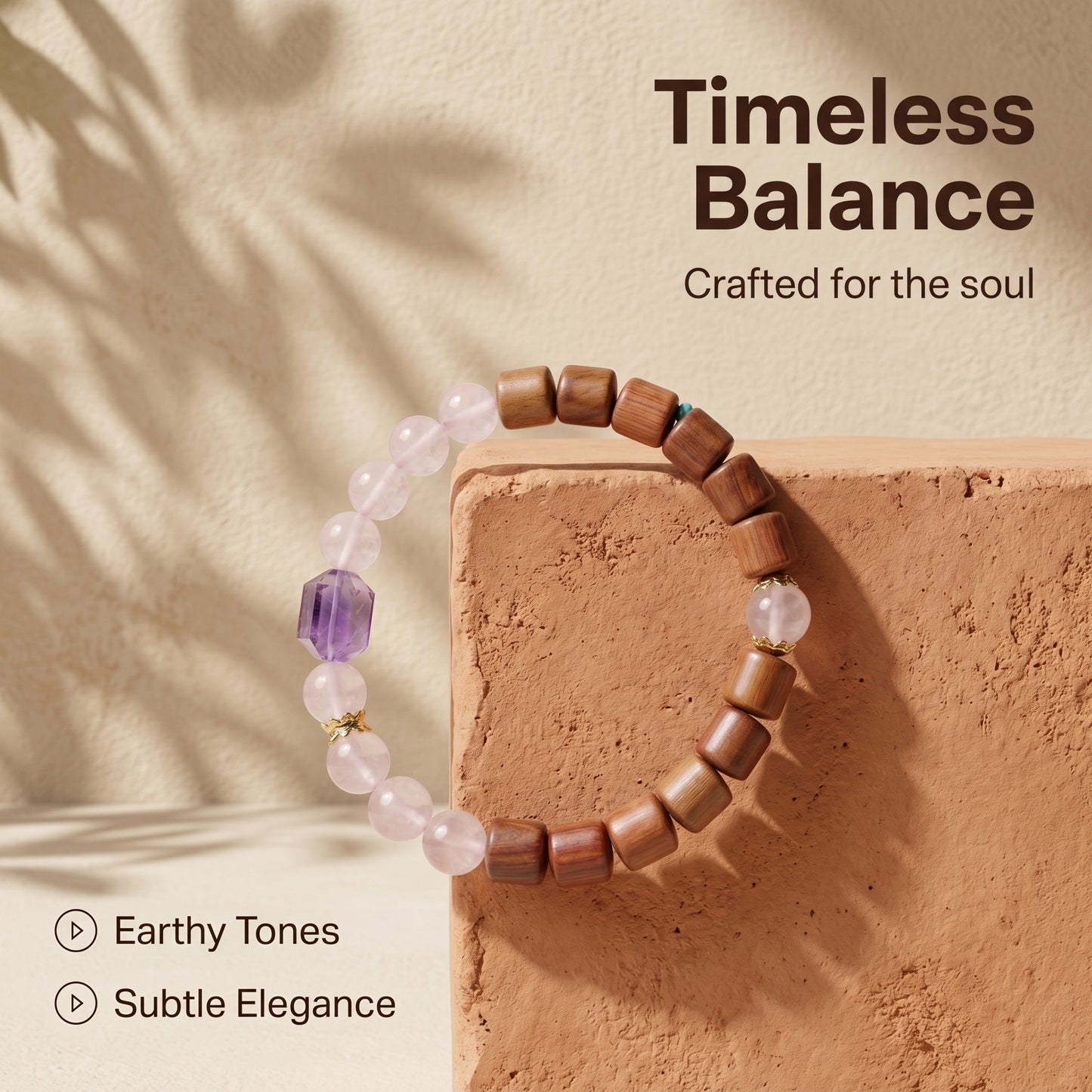 Rose Quartz Beaded Bracelet for Women, Natural Crystal Stone Wrist Jewelry with Polished Beads, Romantic Crystal Style for Daily Outfits, Meditation, Layering, and Gift Styling