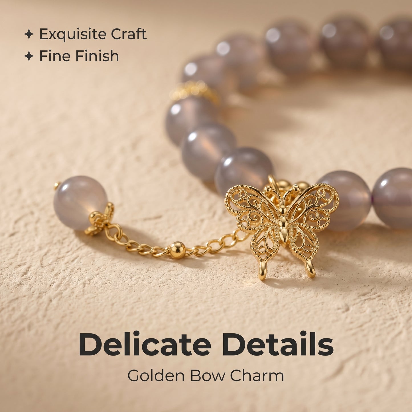 Smoky Agate Beaded Bracelet for Women, Natural Stone Bead Wrist Jewelry with Polished Beads, Modern Grounded Style for Daily Outfits, Meditation, Layering, and Gift Styling