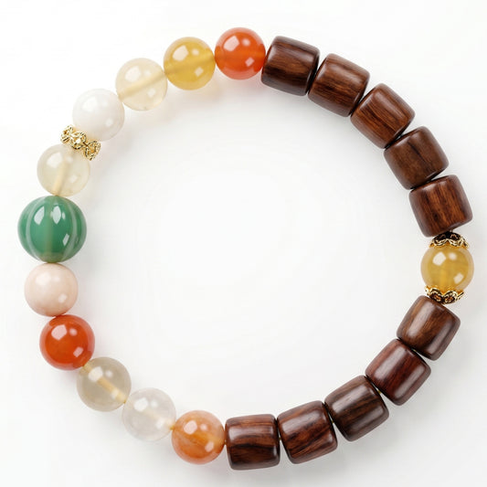 Pastel Golden Silk Jade Beaded Bracelet for Women, Natural Stone Bead Wrist Jewelry with Polished Beads, Natural Polished Style for Daily Outfits, Meditation, Layering, and Gift Styling