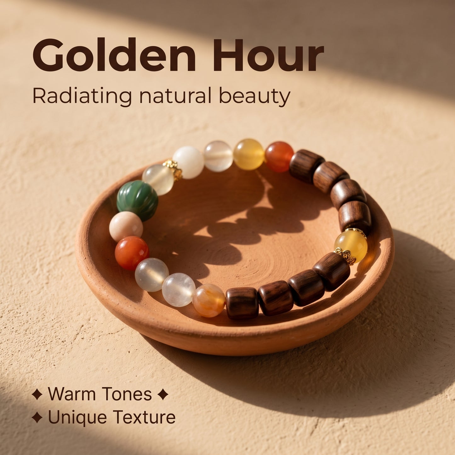 Pastel Golden Silk Jade Beaded Bracelet for Women, Natural Stone Bead Wrist Jewelry with Polished Beads, Natural Polished Style for Daily Outfits, Meditation, Layering, and Gift Styling