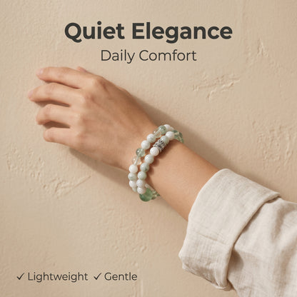 Green Fluorite Double Wrap Bracelet for Women, Natural Stone Bead Wrist Jewelry with Polished Beads, Nature Inspired Style for Daily Outfits, Meditation, Layering, and Gift Styling