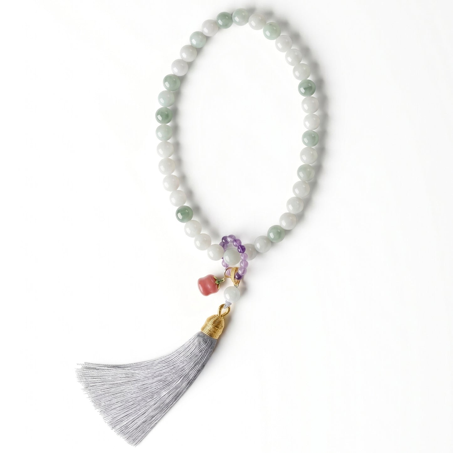 Tianshan Jade Mala Style Bracelet for Women, Natural Stone Bead Wrist Jewelry with Polished Beads, Nature Inspired Style for Daily Outfits, Meditation, Layering, and Gift Styling