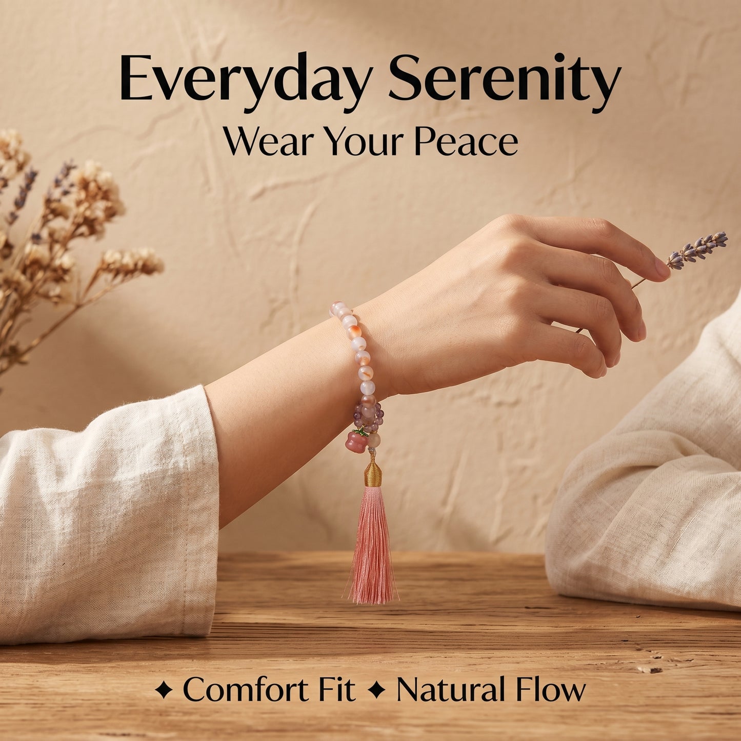 Icy Agate Mala Style Bracelet for Women, Natural Stone Bead Wrist Jewelry with Polished Beads, Natural Polished Style for Daily Outfits, Meditation, Layering, and Gift Styling