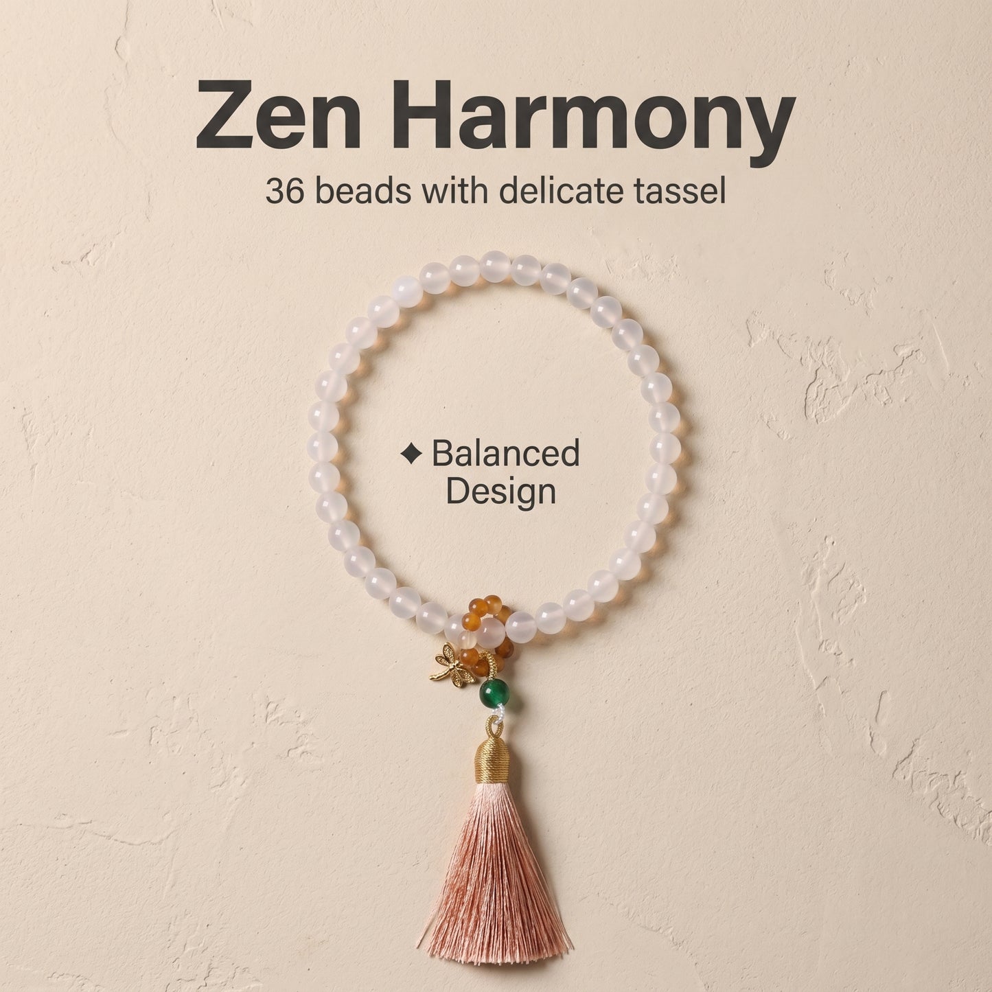 White Agate Mala Style Bracelet for Women, Natural Stone Bead Wrist Jewelry with Polished Beads, Soft Neutral Style for Daily Outfits, Meditation, Layering, and Gift Styling