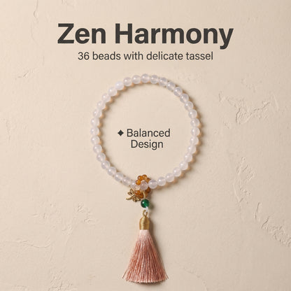 White Agate Mala Style Bracelet for Women, Natural Stone Bead Wrist Jewelry with Polished Beads, Soft Neutral Style for Daily Outfits, Meditation, Layering, and Gift Styling