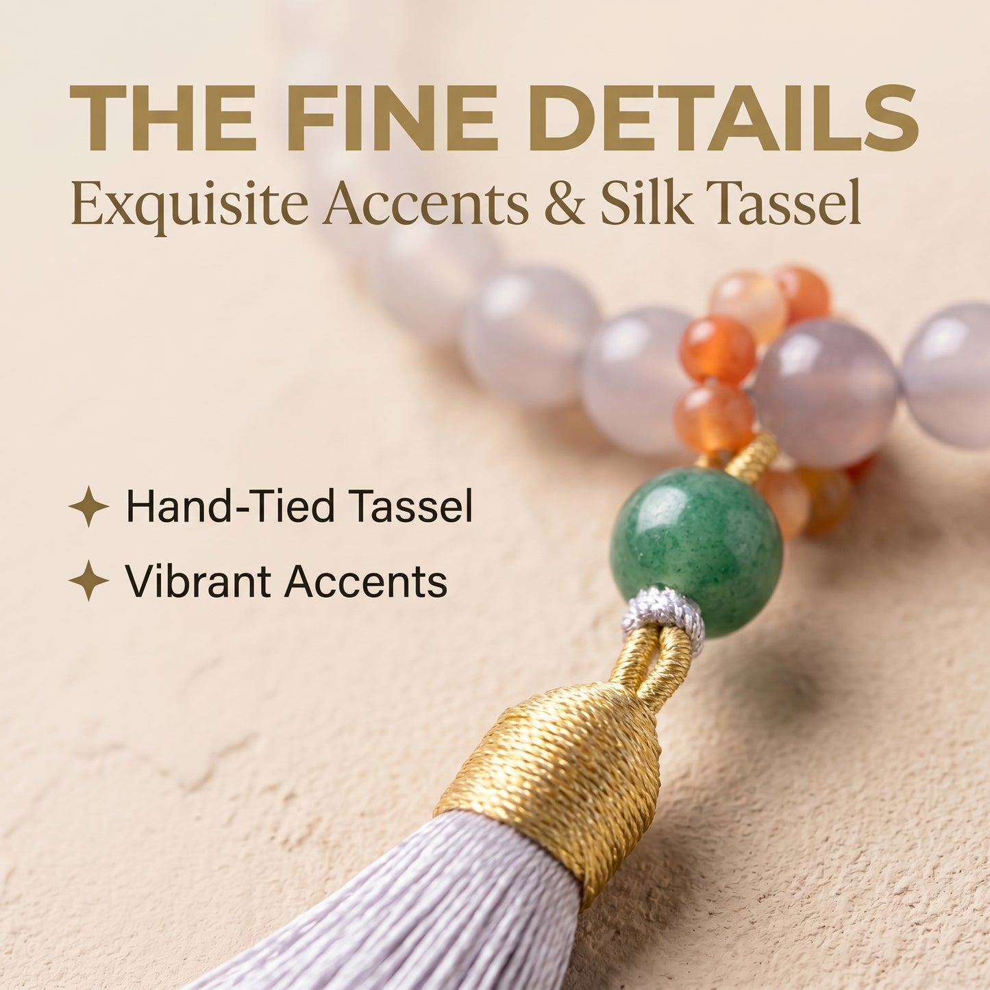 Smoky Agate Mala Style Bracelet for Women, Natural Stone Bead Wrist Jewelry with Polished Beads, Modern Grounded Style for Daily Outfits, Meditation, Layering, and Gift Styling