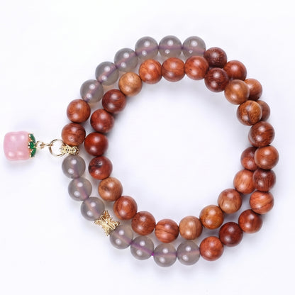Rosewood Double Wrap Bracelet for Men and Women, Natural Wood Bead Wrist Jewelry with Polished Beads, Earthy Minimalist Style for Daily Outfits, Meditation, Layering, and Gift Styling