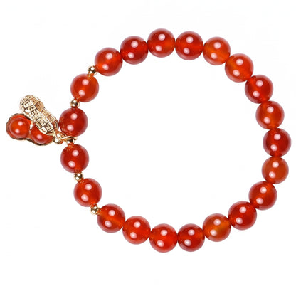 Koi Agate Beaded Bracelet for Women, Natural Stone Bead Wrist Jewelry with Polished Beads, Natural Polished Style for Daily Outfits, Meditation, Layering, and Gift Styling