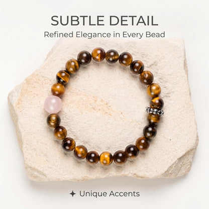 Yellow Tiger Eye Beaded Bracelet for Women, Natural Stone Bead Wrist Jewelry with Polished Beads, Golden Polished Style for Daily Outfits, Meditation, Layering, and Gift Styling
