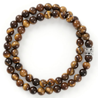 Yellow Tiger Eye Double Wrap Bracelet for Women, Natural Stone Bead Wrist Jewelry with Polished Beads, Golden Polished Style for Daily Outfits, Meditation, Layering, and Gift Styling
