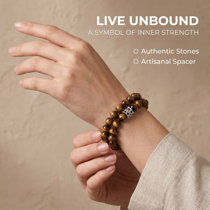 Yellow Tiger Eye Double Wrap Bracelet for Women, Natural Stone Bead Wrist Jewelry with Polished Beads, Golden Polished Style for Daily Outfits, Meditation, Layering, and Gift Styling