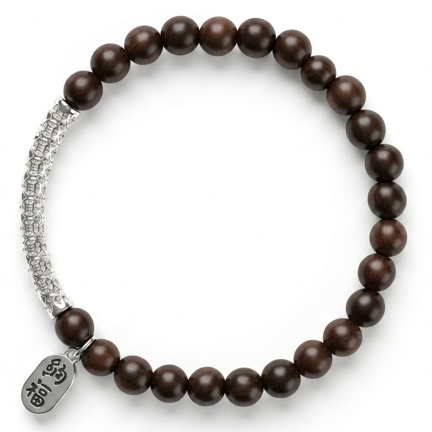 Golden Nanmu Wood Beaded Bracelet for Men and Women, Natural Wood Bead Wrist Jewelry with Polished Beads, Earthy Minimalist Style for Daily Outfits, Meditation, Layering, and Gift Styling