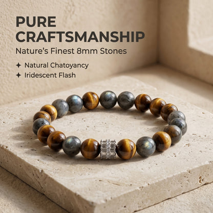 Black Flash Stone Beaded Bracelet for Women, Natural Stone Bead Wrist Jewelry with Polished Beads, Modern Grounded Style for Daily Outfits, Meditation, Layering, and Gift Styling