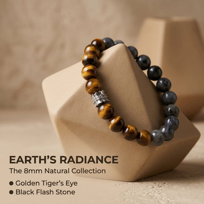 Black Flash Stone Beaded Bracelet for Women, Natural Stone Bead Wrist Jewelry with Polished Beads, Modern Grounded Style for Daily Outfits, Meditation, Layering, and Gift Styling