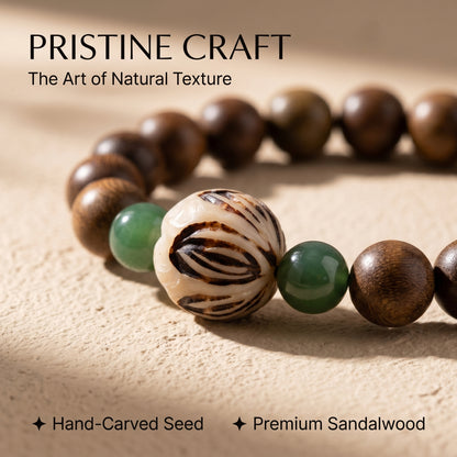 Green Sandalwood and Bodhi Root Beaded Bracelet for Men and Women, Natural Wood Bead Wrist Jewelry with Polished Beads, Nature Inspired Style for Daily Outfits, Meditation, Layering, and Gift Styling