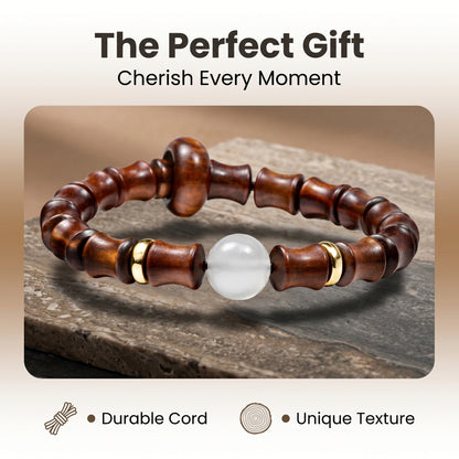Rosewood Beaded Bracelet for Men and Women, Natural Wood Bead Wrist Jewelry with Polished Beads, Earthy Minimalist Style for Daily Outfits, Meditation, Layering, and Gift Styling