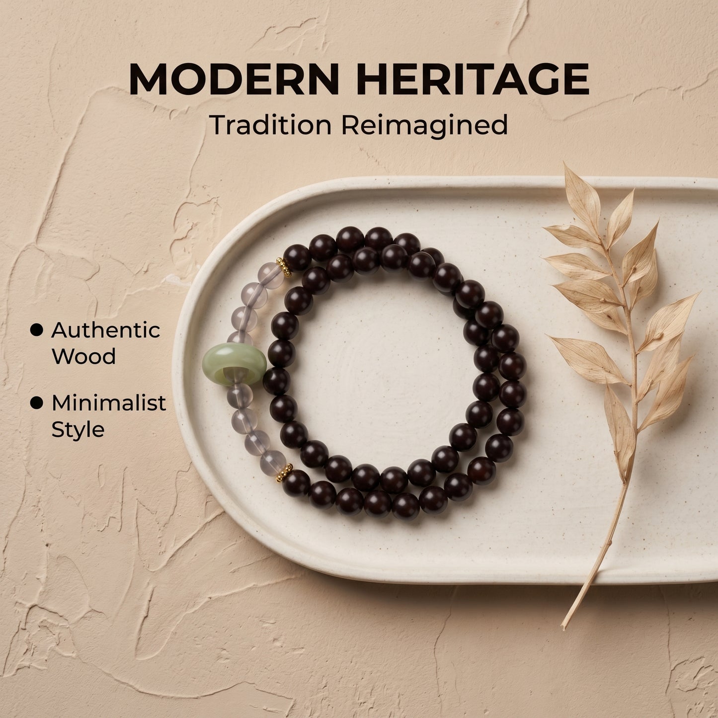Red Sandalwood Beaded Bracelet for Men and Women, Natural Wood Bead Wrist Jewelry with Polished Beads, Earthy Minimalist Style for Daily Outfits, Meditation, Layering, and Gift Styling
