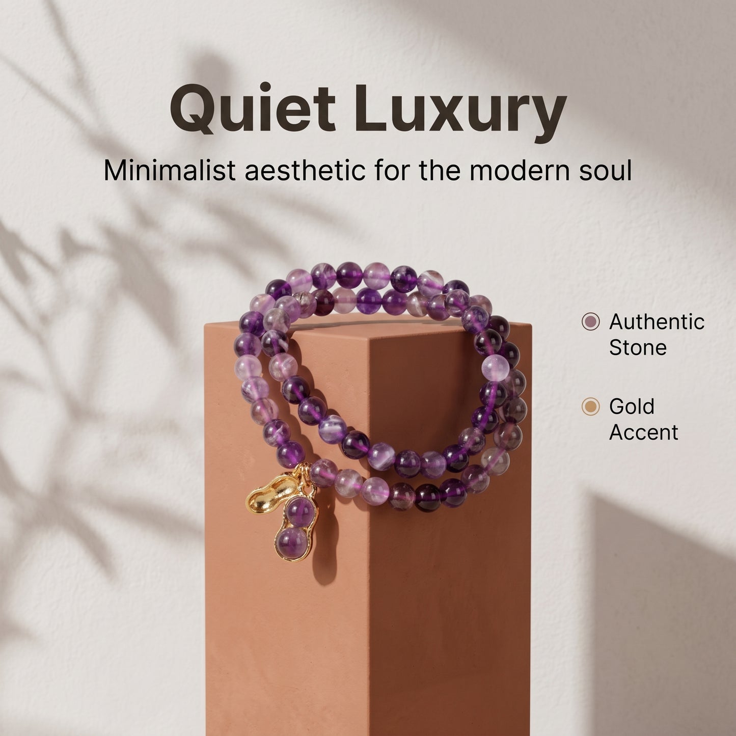 Amethyst Double Wrap Bracelet for Women, Natural Crystal Stone Wrist Jewelry with Polished Beads, Serene Violet Style for Daily Outfits, Meditation, Layering, and Gift Styling